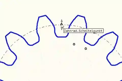 Animierte Profilverschiebung eines Zahnrad-Profils in CAD